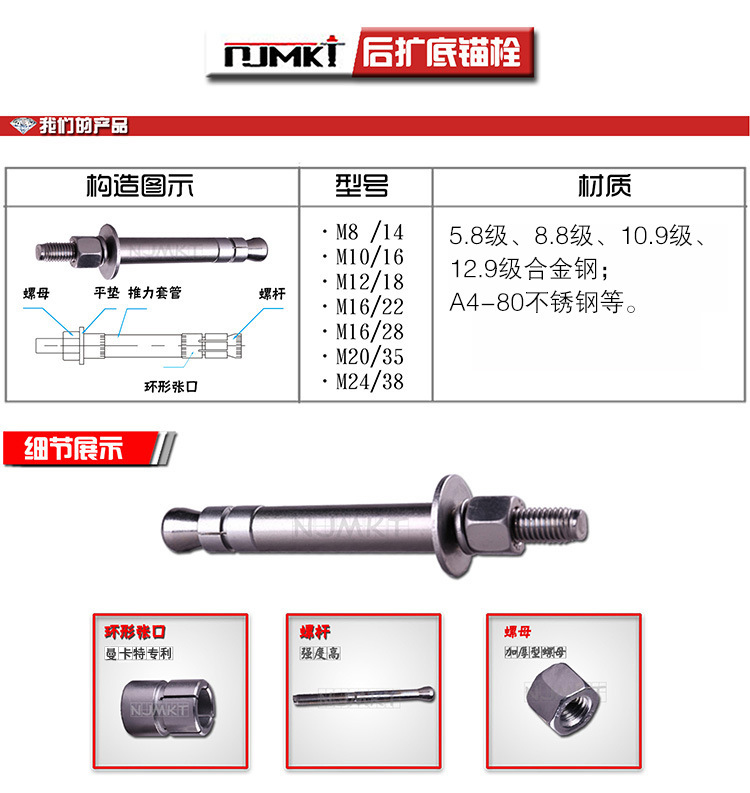 后擴底錨栓圖文詳情