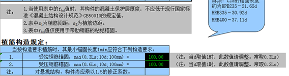 植筋錨固深度計算表（按加固規(guī)范GB50367-2013編制）3