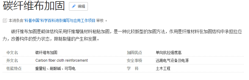 百度對碳纖維布加固的解釋，了解一下！
